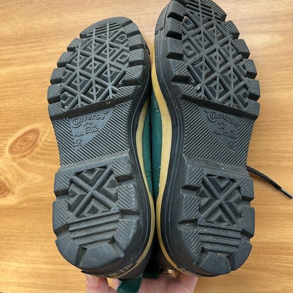 Vintage Converse All Star Chuck Taylor Mid Green Fabric with Black Women’s 6.5 - Picture 8 of 10